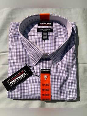 Kirkland Signature | Shirts | Nwt Kirkland Signature Long Sleeve Button  Down Dress Shirt 65 3233 Blue | Poshmark